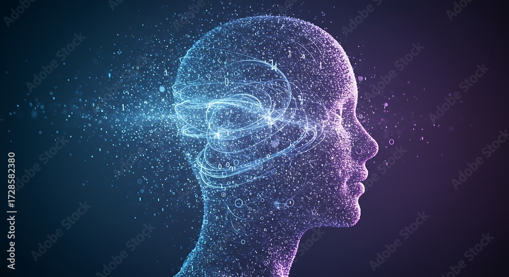 Obraz premium Digital mind processing information in vibrant AI network