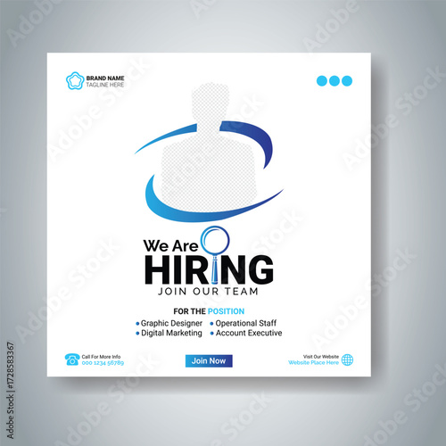 We are hiring job vacancy social media post and web banner template
