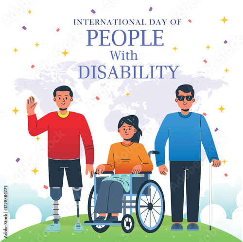 international day of people with disability flat Vector Illustration for design