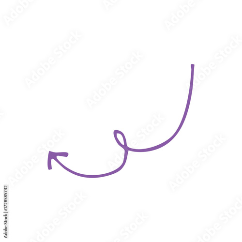 purple curly arrow element