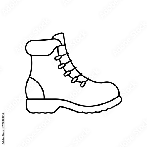 Outline of a hiking boot on transparent background