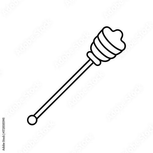 Outline of a honey dipper on transparent background