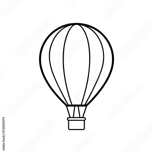 Balloon simple line art on transparent background