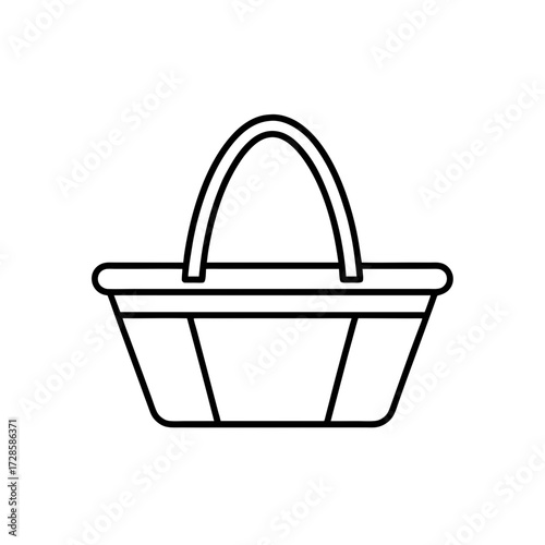 Outline drawing of basket on transparent background