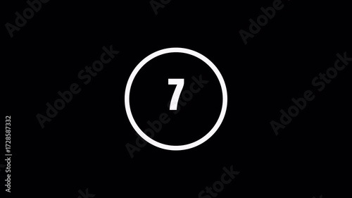 10 second countdown neon color white 4k video