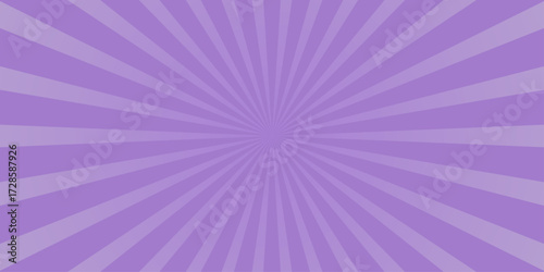 Retro radial burst background with alternating light and dark lavender stripes emanating from the center creating a vintage sunburst effect for graphic design