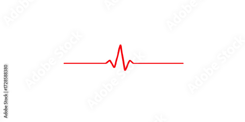 Red 3D heart rate cardiogram line chart with up arrow on a business success growth graph vector illustration icon