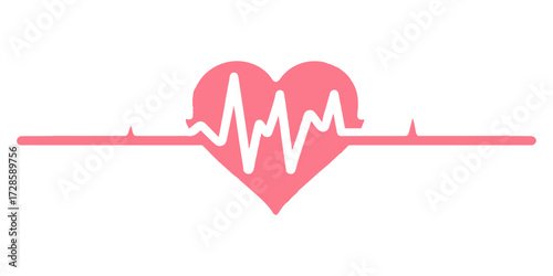 Healthy medical cardiology vector icon line of a heart monitor symbol