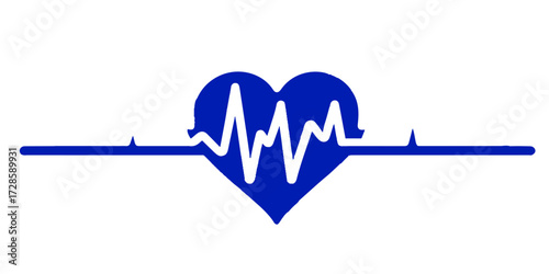 A vector icon of a heart and a heartbeat pulse line on a medical monitor