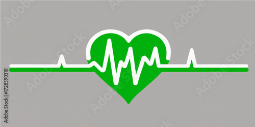 A digital heartbeat monitor displays a pulsing cardiogram wave that forms a symbolic heart, representing health and life
