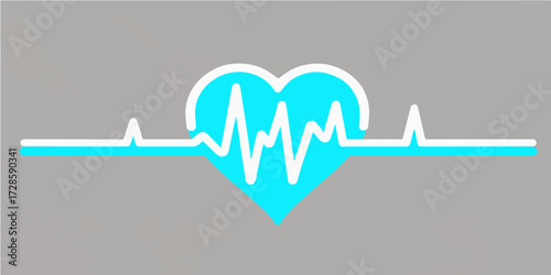 Green EKG line with heart symbol on a medical monitor