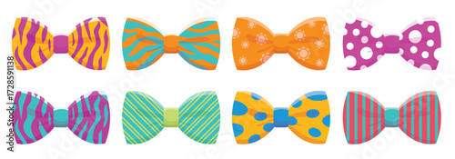 hair ribbon vector items pack vector illustration