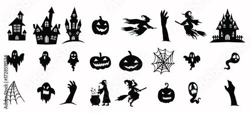 halloween silhouette icon vector illustration