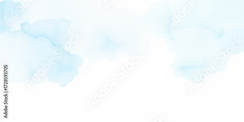 An abstract watercolor of a fluffy blue sky with white clouds