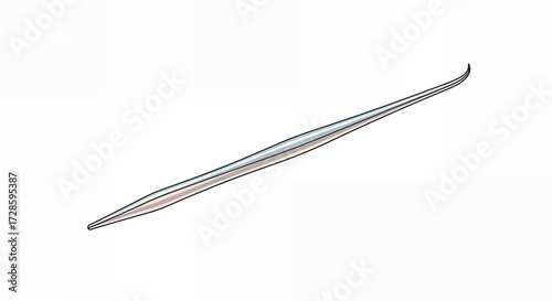 Surgical Instrument in White Isolated Background with 2D Flat Illustration Style Showing Light Blue and Gray Color in Sharp Focus with Smooth Lighting and Precise Design for Medical Guides