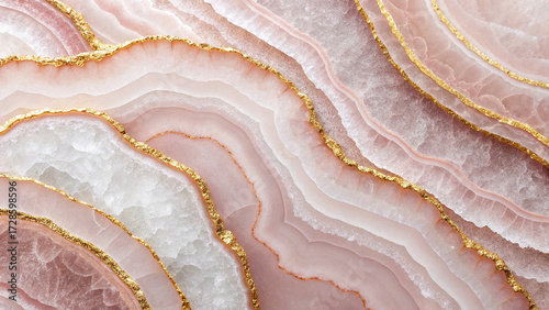 Delicate rose agate texture, with golden accents, radiating a luxurious and calming gemstone quality