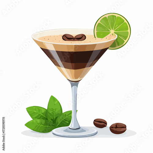 Espresso Martini cocktail Illustration