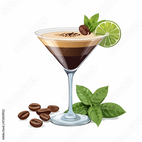 Espresso Martini cocktail Illustration
