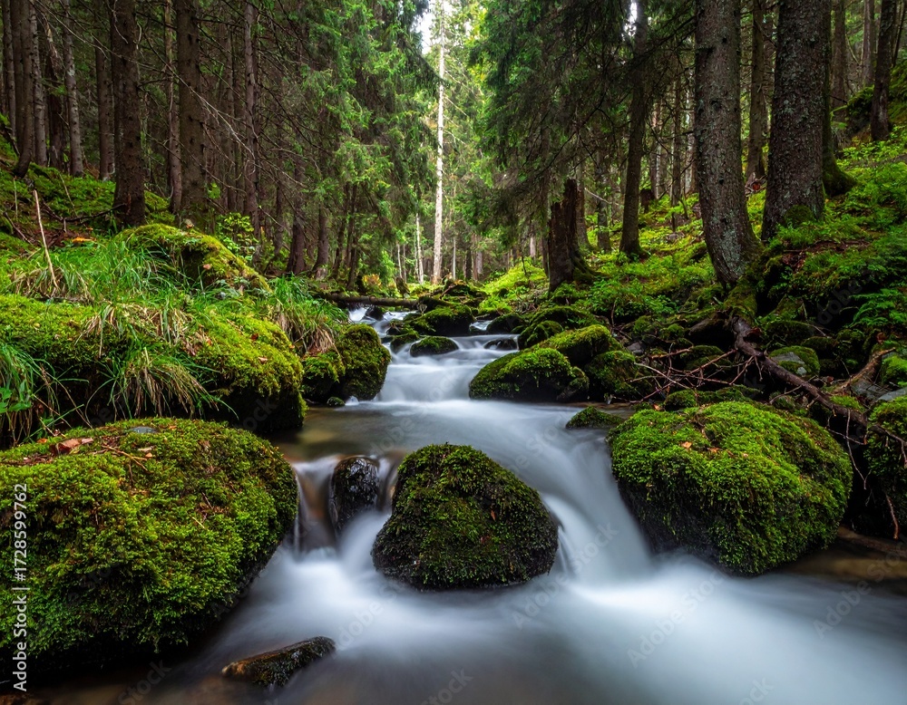 Obraz premium small waterfall in the forest