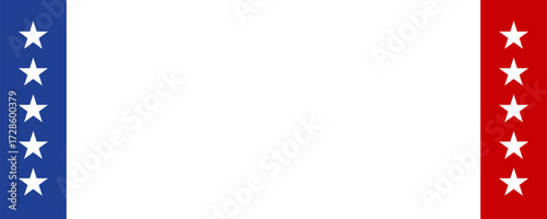 Red blue star decoration on blank background template. America 4th of July Memorial or Independence day theme wallpaper.	

