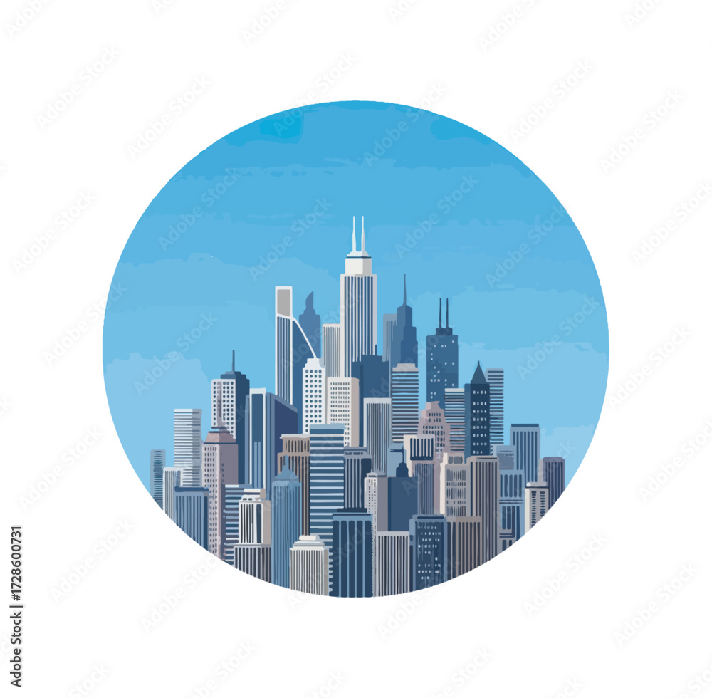 Naklejka premium Cityscape skyline illustration