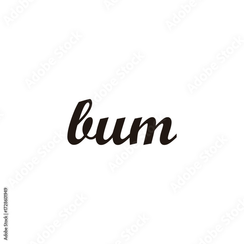Letter bum connect geometric symbol simple logo vector