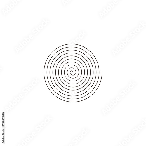 Spiral, round line geometric symbol simple logo vector