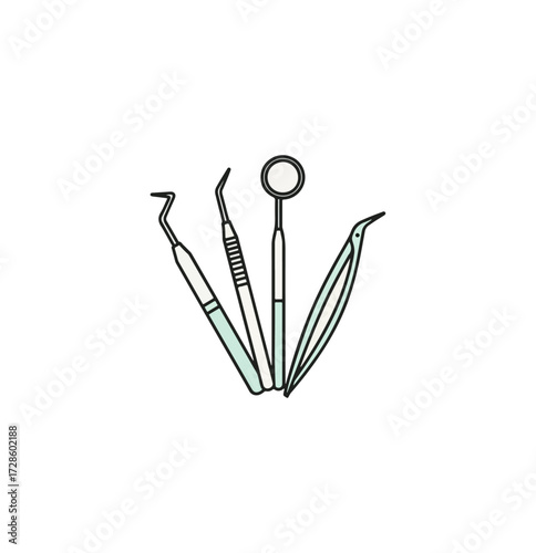 Dental tools graphic illustration