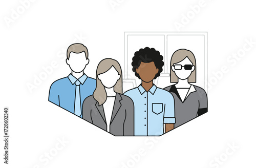 Diverse business people group illustration