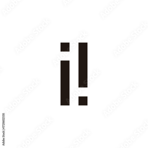 Letter i highway, map geometric symbol simple logo vector
