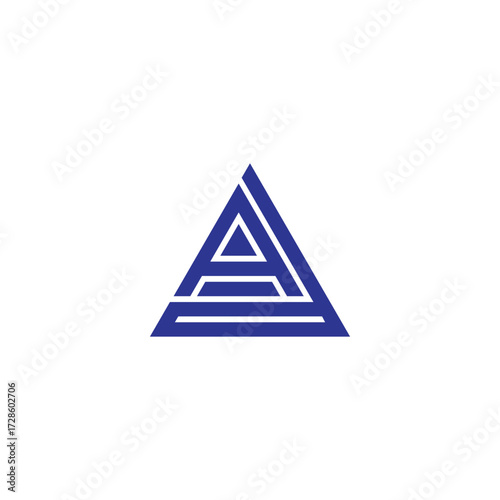 Letter A and d triangle, super geometric symbol simple logo vector