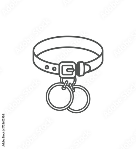 Dog collar with tags graphic design