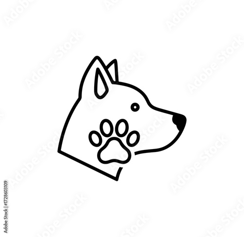Dog paw print logo graphic