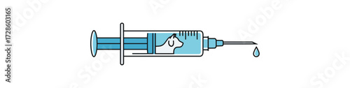 Dog vaccination syringe illustration