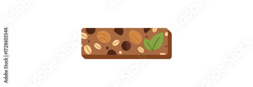 Energy bar with nuts and chocolate