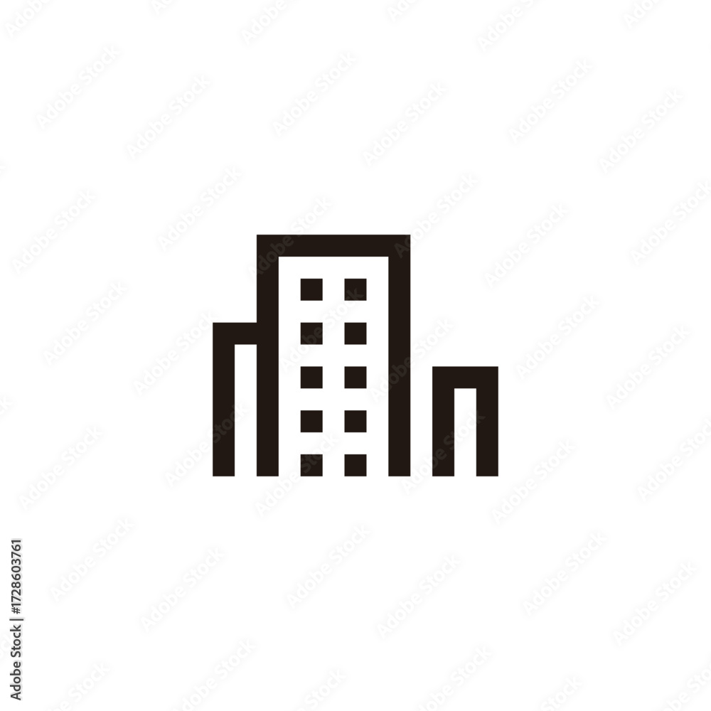 Naklejka premium Letter m and n building, squares geometric symbol simple logo vector
