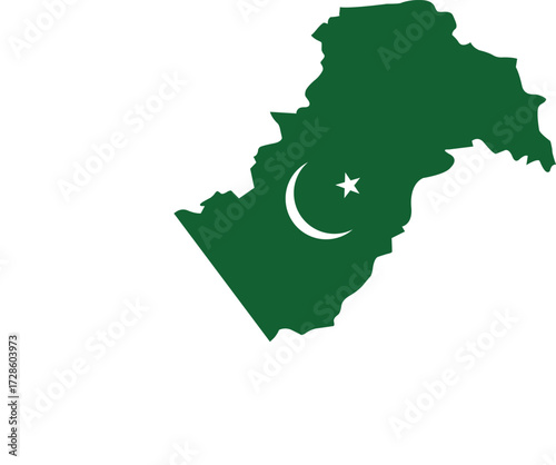 Map of Pakistan and flag