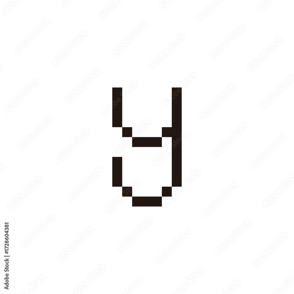 Fototapeta premium Letter y pixel geometric symbol simple logo vector