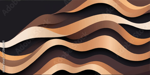 Seamless, old orange roof tiles texture background illustration with wave pattern and curve design