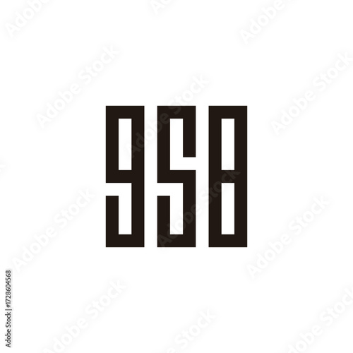 Number 9, 5 and 8 square, rectangle geometric symbol simple logo vector