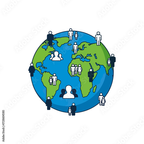 Global community world map illustration