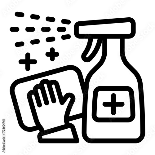 This Sanitizing icon is suitable for Pest Control, and related fields.