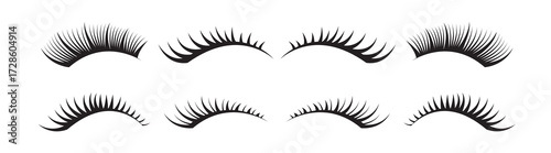 eyelashes clipart set vector illustration
