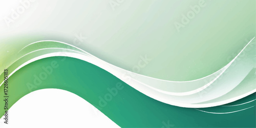 Abstract green wave design with curves and lines creates a fresh spring nature wallpaper concept