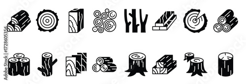 Wood icon set vector illustration graphic design