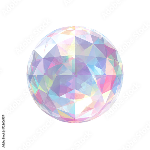 Irridescent sphere with polygonal facets