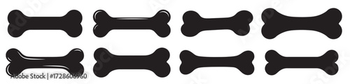 dog bone silhouette white background vector illustration