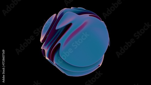 Abstract 3D Sphere with Colorful Swirls