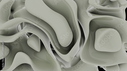 Abstract Fluid Shapes in Gray Tones