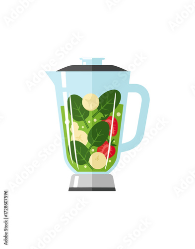 Healthy smoothie ingredients in blender